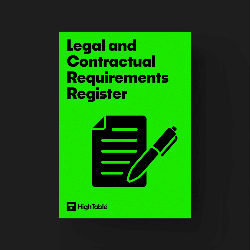 ISO 27001 Toolkit Legal and Contractual Requirements Register Template